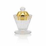 Mini Mabkhara en Verre Cristallin et Or – Style Moderne