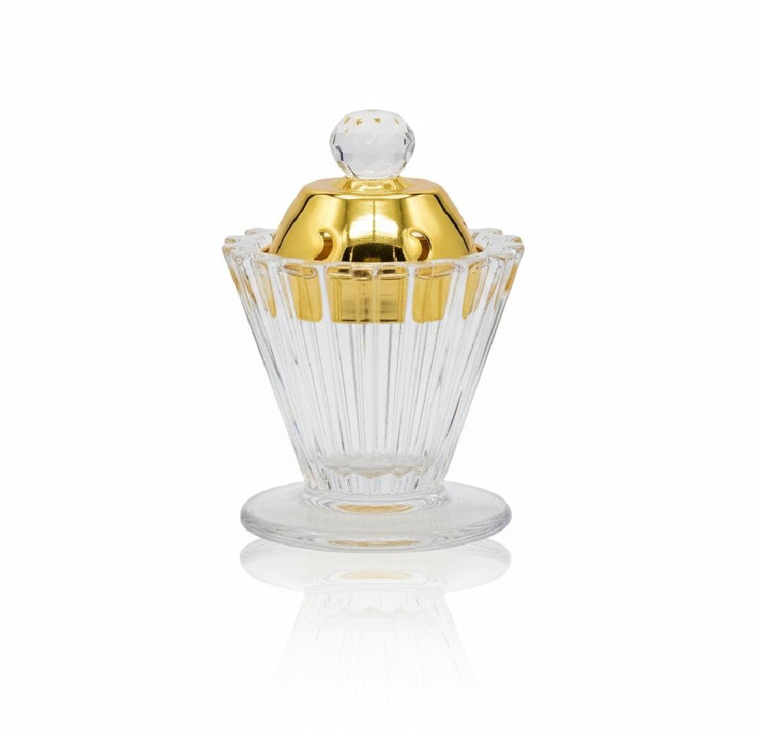 WhatsApp Image 2025-12-24 at 14.55.18 (1) Mini Mabkhara en Verre Cristallin et Or – Style Moderne – Image 1