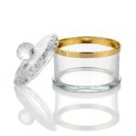 Bocal en Verre de Luxe avec Bordure Dorée – Élégance & Pureté