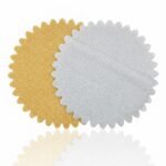 Supports à Gâteaux Scallopés Or & Argent – Élégance Métallique