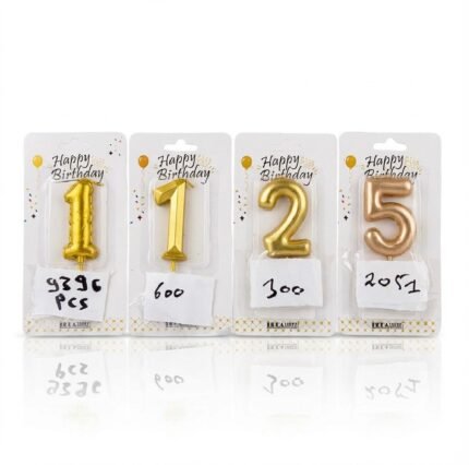 Bougies Chiffres Dorées Premium – Éclat Métallique pour Gâteaux