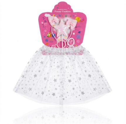 Panoplie Féerique "Funny Fashion" – Tutu Blanc Étoilé & Accessoires