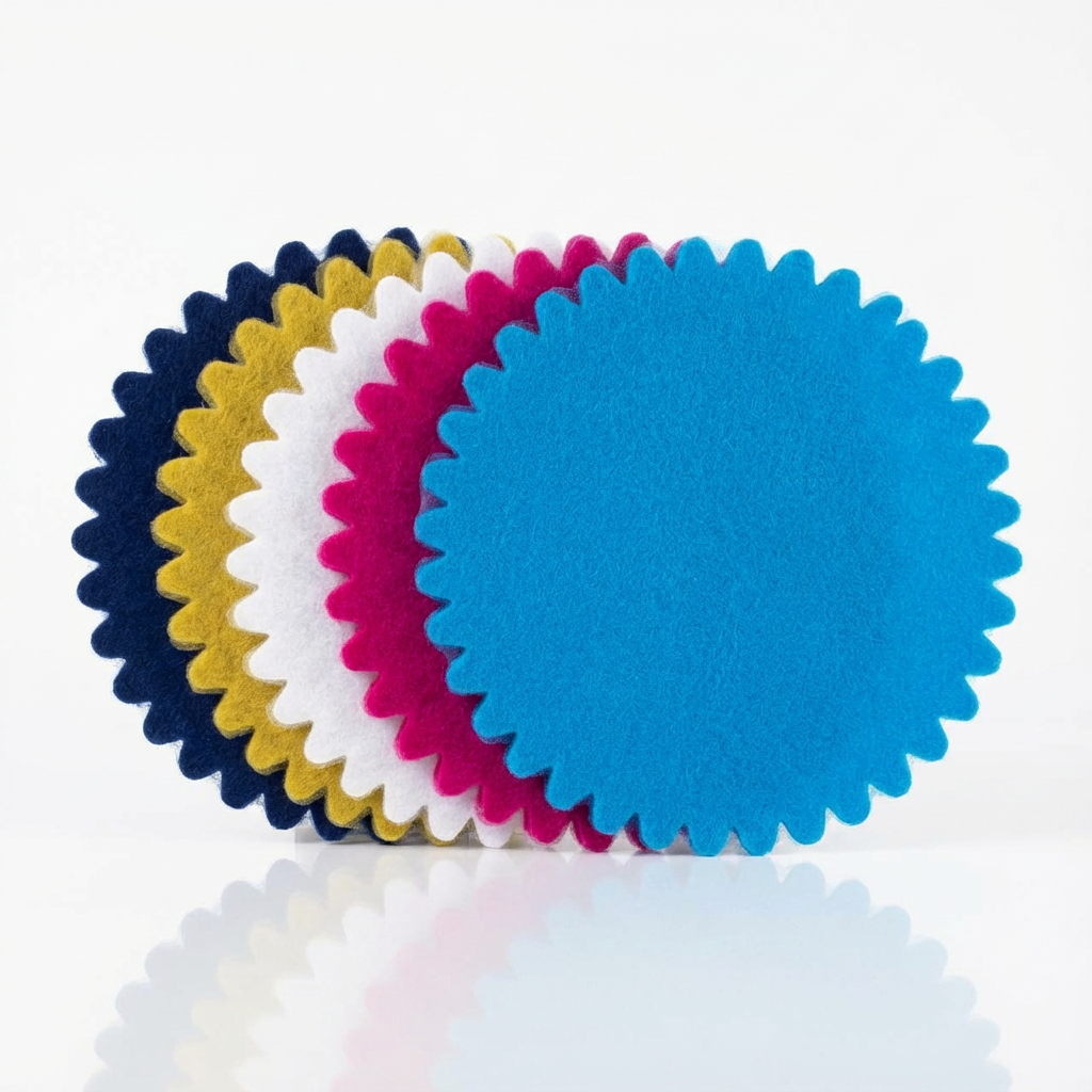 afrah 2 Support à gâteau rond festonné en feutrine – Multicolore – Image 1