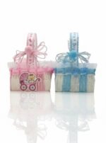 Panier décoratif Baby Shower – Cadeau naissance rose et bleu – Image 2