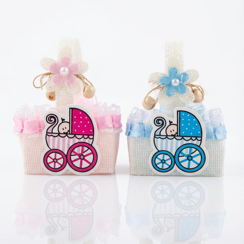 image-gen Panier Baby Shower décoratif – Rose & Bleu – Image 1