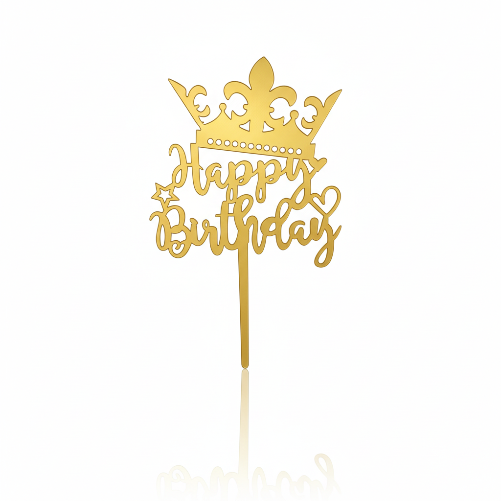 product 3 Topper gâteau « Happy Birthday » couronne – Image 1