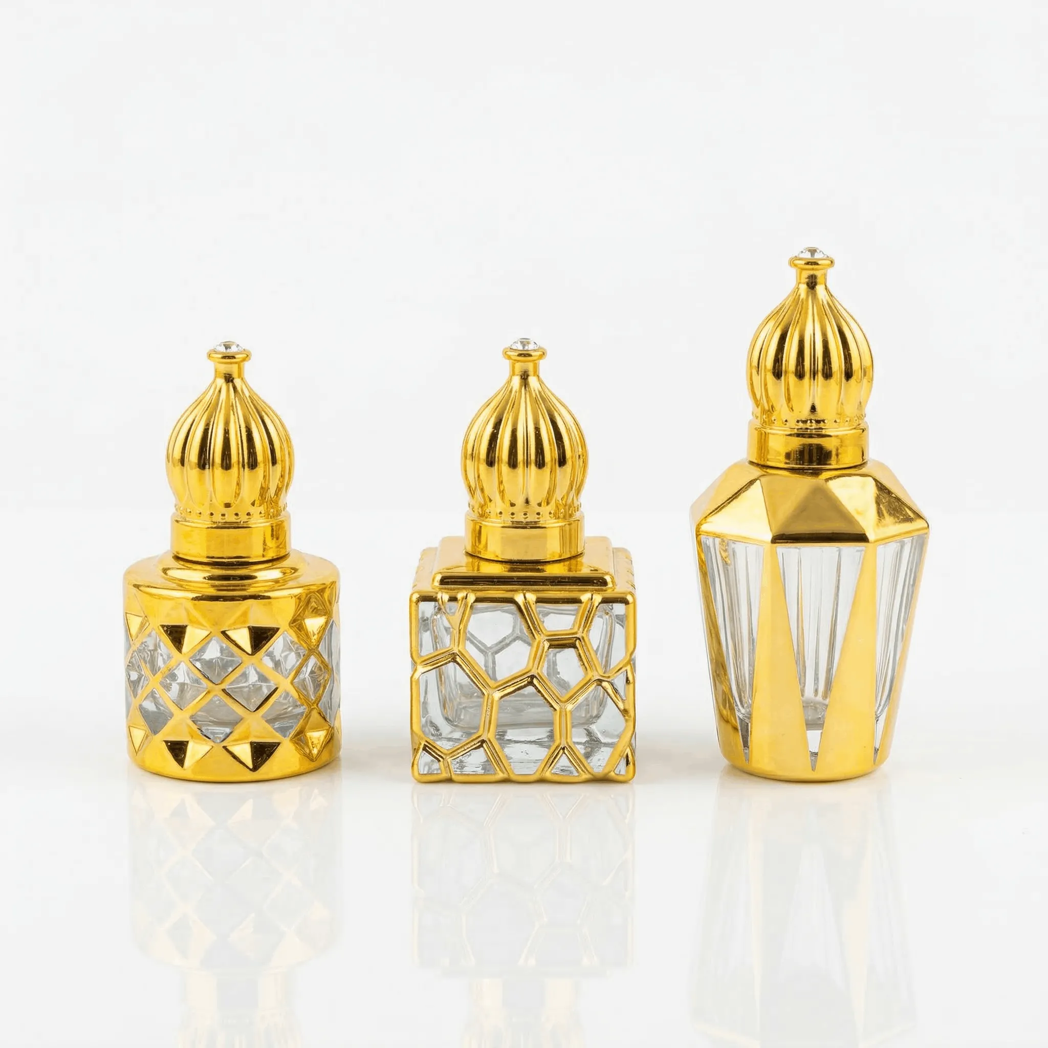 Flacon a Parfum en Verre Diamante avec Bouche Assorti Flacon à Parfum en Verre Diamanté – Image 1