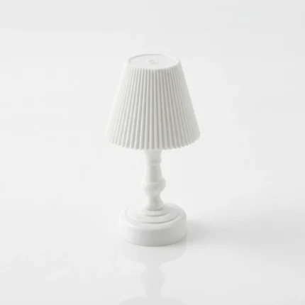 Mini lampe de table LED vintage blanche